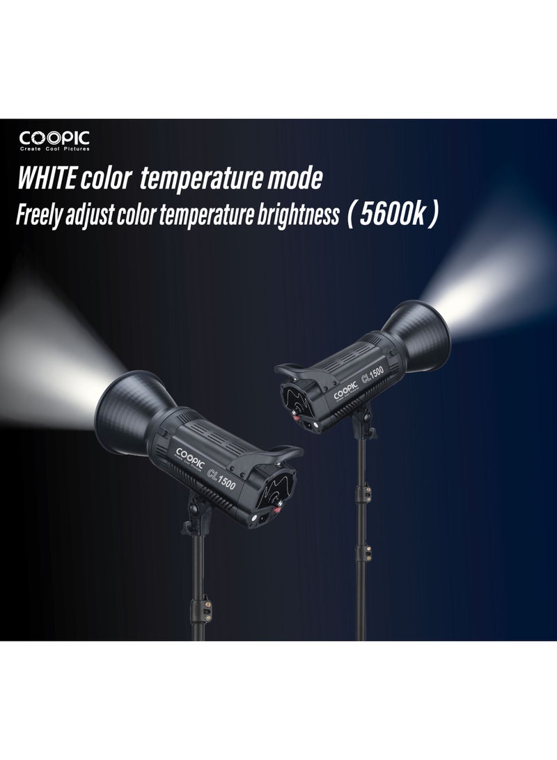 كوبيك إضاءة استوديو بقوة 18000 لومن ودرجة حرارة لون 5600 كلفن مع مؤشر تجسيد لوني 96+، ومؤشر اتساق الإضاءة التلفزيونية، وسطوع قابل للتعديل، وهيكل من سبائك الألومنيوم، وإضاءة فيديو LED للتصوير الفوتوغرافي والفيديو وتصوير المنتجات (CL1500). - Image 5